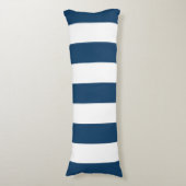 Marineblauwe strepen, witte strepen, gestreept pat lichaamskussen (Voorkant Verticaal)