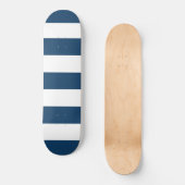 Marineblauwe strepen, witte strepen, gestreept pat persoonlijk skateboard (Voorkant)
