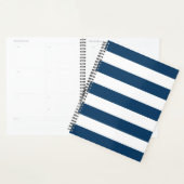 Marineblauwe strepen, witte strepen, gestreept pat planner (Display)