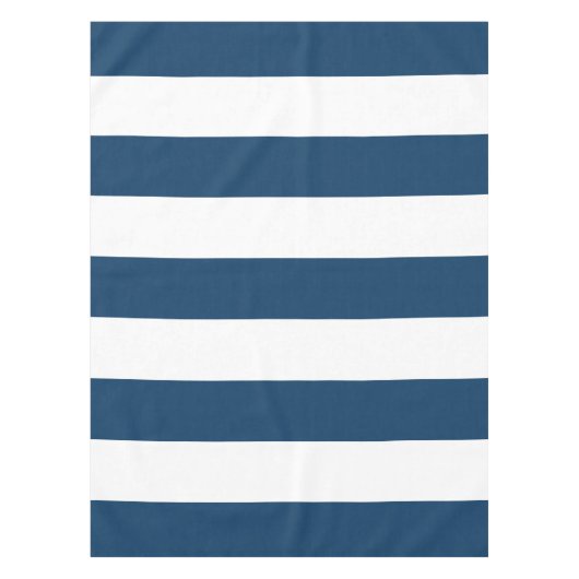Marineblauwe strepen, witte strepen, gestreept pat tafelkleed (Voorkant)