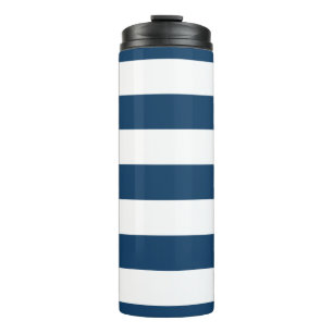 Marineblauwe strepen, witte strepen, gestreept pat thermosbeker