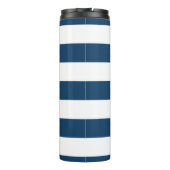Marineblauwe strepen, witte strepen, gestreept pat thermosbeker (Achterkant)