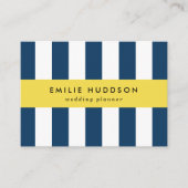 Marineblauwe strepen, witte strepen, gestreept pat visitekaartje (Voorkant)