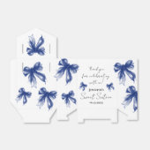 Marineblauwe Strik Coquette Script Sweet 16 Dank j Bedankdoosjes (Uitgevouwen)