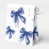 Marineblauwe Strik Coquette Script Sweet 16 Dank j Bedankdoosjes (Achterkant)