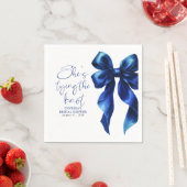 Marineblauwe strik Zij gaat trouwen Bruidsfeest Servet (Insitu)