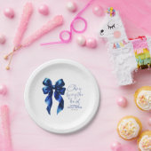 Marineblauwe strik Zij gaat trouwen Bruidsmeisjesf Papieren Bordje (Feest)