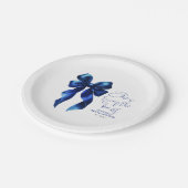 Marineblauwe strik Zij gaat trouwen Bruidsmeisjesf Papieren Bordje (Gekanteld)