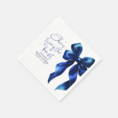 Marineblauwe strik Zij gaat trouwen Bruidsmeisjesf Servet (Hoek)