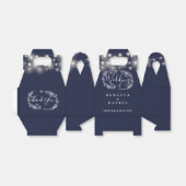 Marineblauwe String Lights Bloemenbruiloft Bedankdoosjes (Uitgevouwen)