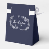 Marineblauwe String Lights Bloemenbruiloft Bedankdoosjes (Achterkant)