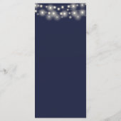 Marineblauwe String Lights Signature Bruiloft Menu (Achterkant)