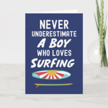 Marineblauwe Surfer Kaarten Voor Kinderen Jongens