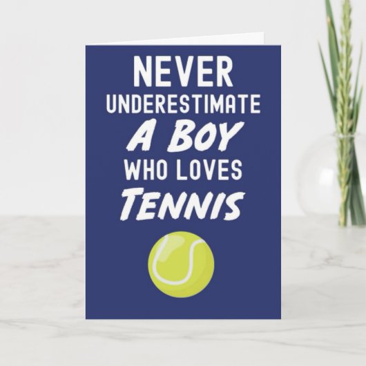 Marineblauwe tenniskaarten voor jongens kinderen h kaart (Voorkant)