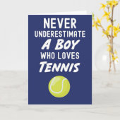 Marineblauwe tenniskaarten voor jongens kinderen h kaart (Gele Bloem)