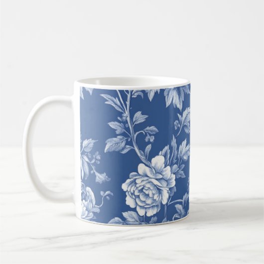 Marineblauwe Toile Koffiemok (Links)