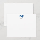 Marineblauwe walvis kinderpersoonlijke schrijfware notitiekaartje (Voorkant / Achterkant)