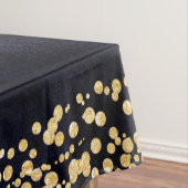 Marineblauwe Waterverf & Gouden Glam Bruiloft Mono Tafelkleed (Voorbeeld)