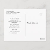 marineblauwe waterverf pompoen bewegende aankondig briefkaart (Achterkant)