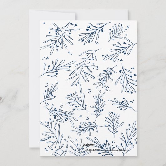 Marineblauwe wintertakken | Vakantie foto 2017 Feestdagenkaart (Achterkant)