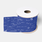 Marineblauwe Wiskundige Formules Grosgrain Lint (Spoel)