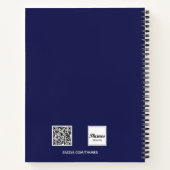 Marineblauwe witte aangepaste foto notitieboek (Achterkant)