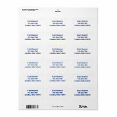 Marineblauwe & Witte Adreslabels Etiket (Full Sheet)