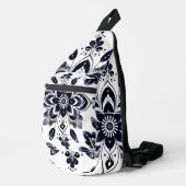 Marineblauwe Witte Mandala Slingtas Sling Bag (Rechterhoek)