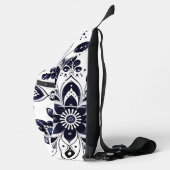 Marineblauwe Witte Mandala Slingtas Sling Bag (Rechts)