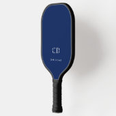 Marineblauwe witte monogram initiaal naam pickleball paddle (Links)