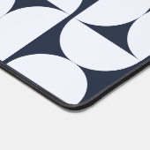 Marineblauwe & Witte Retro Boog Bureaumat | Modern (Hoek)