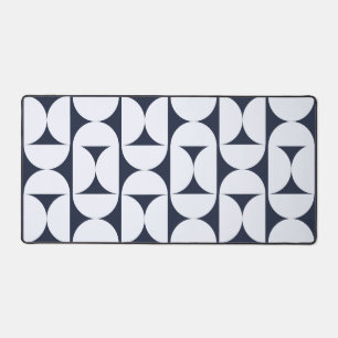 Marineblauwe & Witte Retro Boog Bureaumat Modern