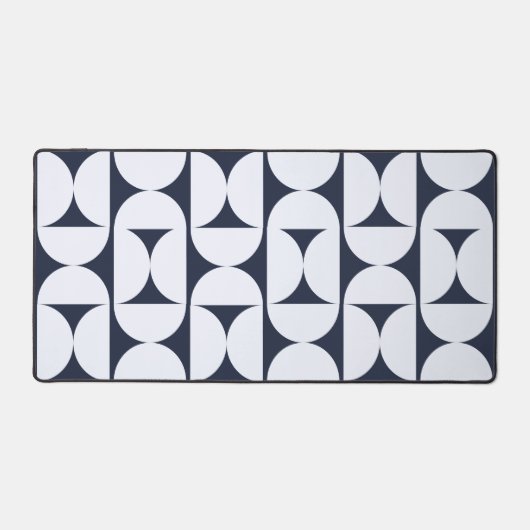 Marineblauwe & Witte Retro Boog Bureaumat | Modern (Voorkant)