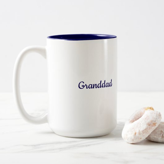 Marineblauwe Witte Tweekleurige Mok (Met donut)