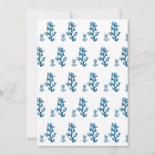 Marineblauwe Zeepaard Tropische Kustlijn Save The Date (Achterkant)