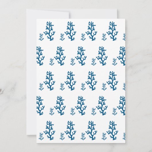 Marineblauwe Zeepaard Tropische Kustlijn Save The Date (Achterkant)