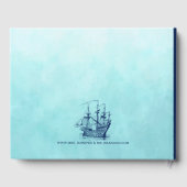 Marineblauwe zeevaart wind zeilboot gastenboek (Achterkant)