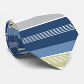 Marineblauwe Zeevaartstrepen Stropdas (Opgerold)