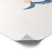 Marineblauwe zeilboot baby jongen poster (Hoek)