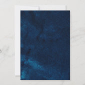 Marineblauwe Zilveren Glitter Sterrennacht Trouwda Kaart (Achterkant)