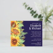 Marineblauwe Zonnebloemen Bruiloft Modern Budget (Staand voorkant)