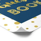 marineblauwgouden Confetti-gastboardbruiloft Poster (Hoek)