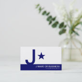 marineblauwmonogram visitekaartje (Staand voorkant)