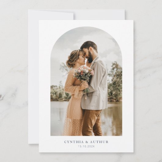 marineblauwtong huwelijksscriptuitnodiging kaart (Achterkant)