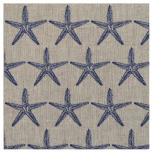  marineblauwtongmonogram kustlijn stof