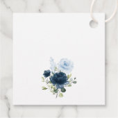 Marinebloemen, Blauwe bloemen, Groen, Baby shower Bedankjes Labels (Achterkant)