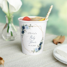 Marinebloemen, Blauwe bloemen, Groen, Baby shower