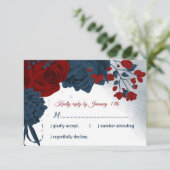 marinebloemen botanisch RSVP kaartje (Staand voorkant)