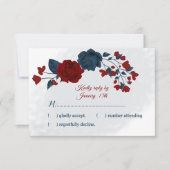 marinebloemen botanisch RSVP kaartje (Voorkant)