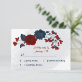 marinebloemen botanisch RSVP kaartje (Staand voorkant)